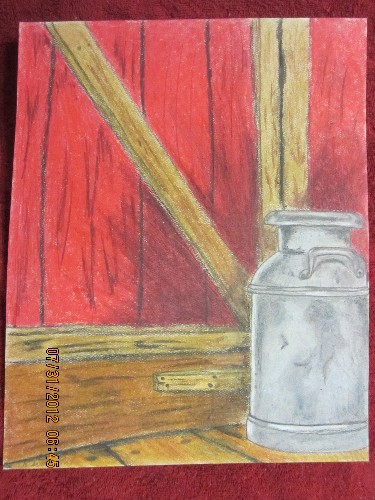 The Oil and Pencil on drawing paperOld Milk Jug